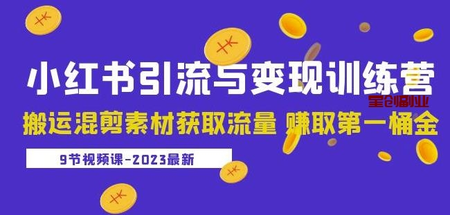 最新小红书引流与变现训练营：搬运混剪素材获取流量赚取第一桶金（9节课）【小红书引流】-网创特工