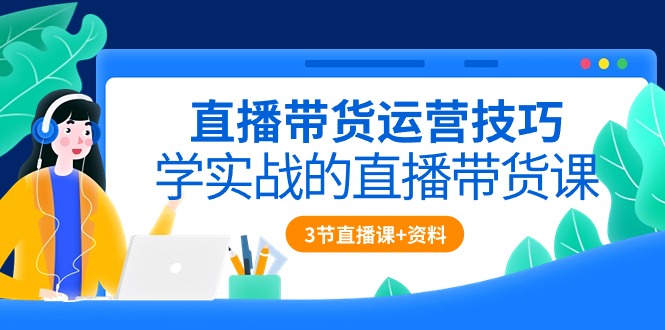 直播带货运营技巧，学实战的直播带货课（3节直播课+配套资料）-网创特工