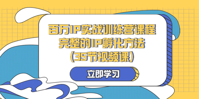 百万IP实战训练营课程，完整的IP孵化方法（35节视频课）-网创特工