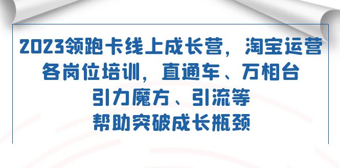 2023领跑·卡 线上成长营：淘宝运营培训课程详解，爆款私教，短视频玩法，引流技巧-网创特工