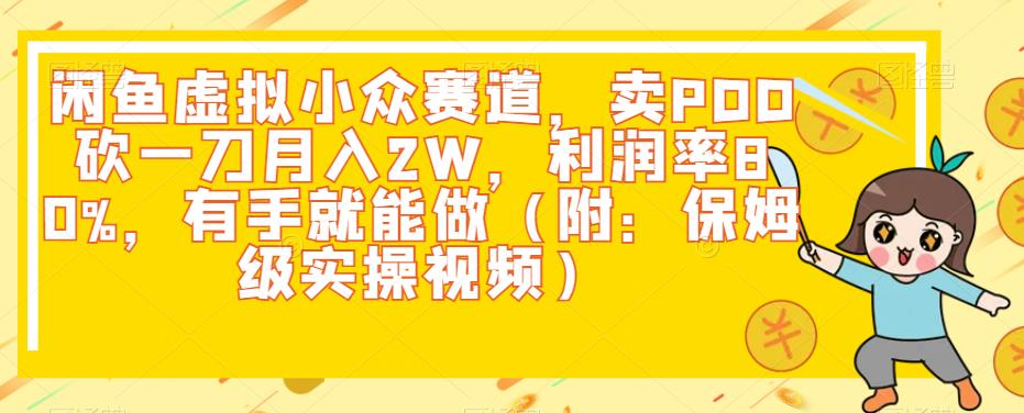 闲鱼卖PDD砍一刀月入2W，80%利润率！保姆级实操视频教程-网创特工