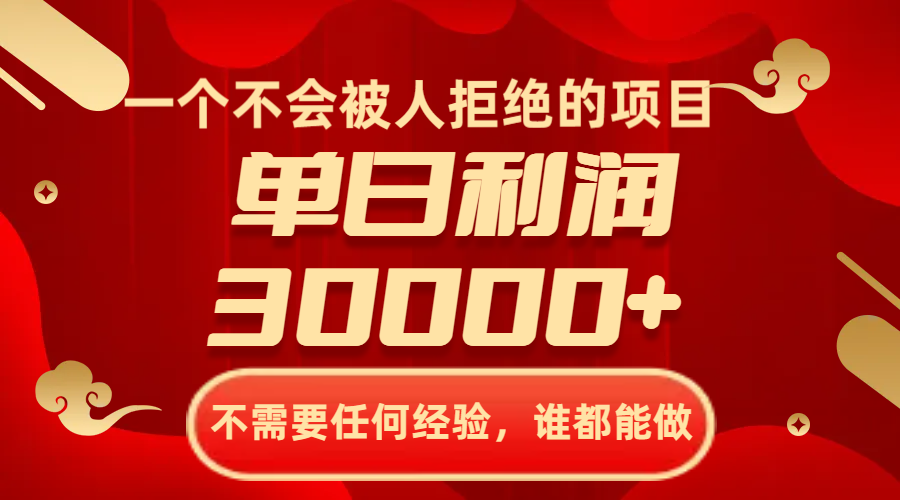 一个不会被人拒绝的项目，不需要任何经验，谁都能做，单日利润30000+-网创特工