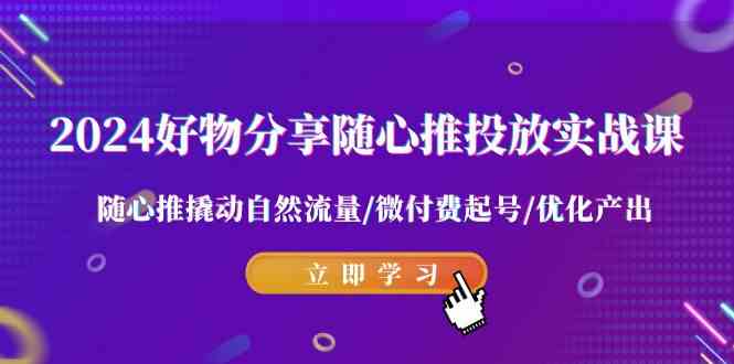 2024好物分享-随心推投放实战课 随心推撬动自然流量/微付费起号/优化产出-网创特工