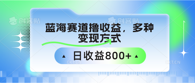 蓝海赛道撸收益，多种变现方式，日收益800+-网创特工