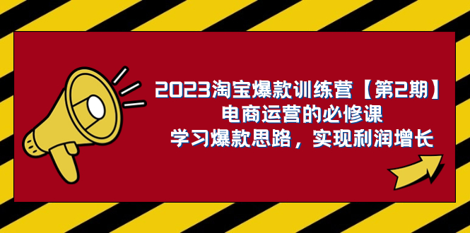 2023淘宝爆款训练营【第2期】电商运营的必修课，学习爆款思路，实现利润增长-网创特工